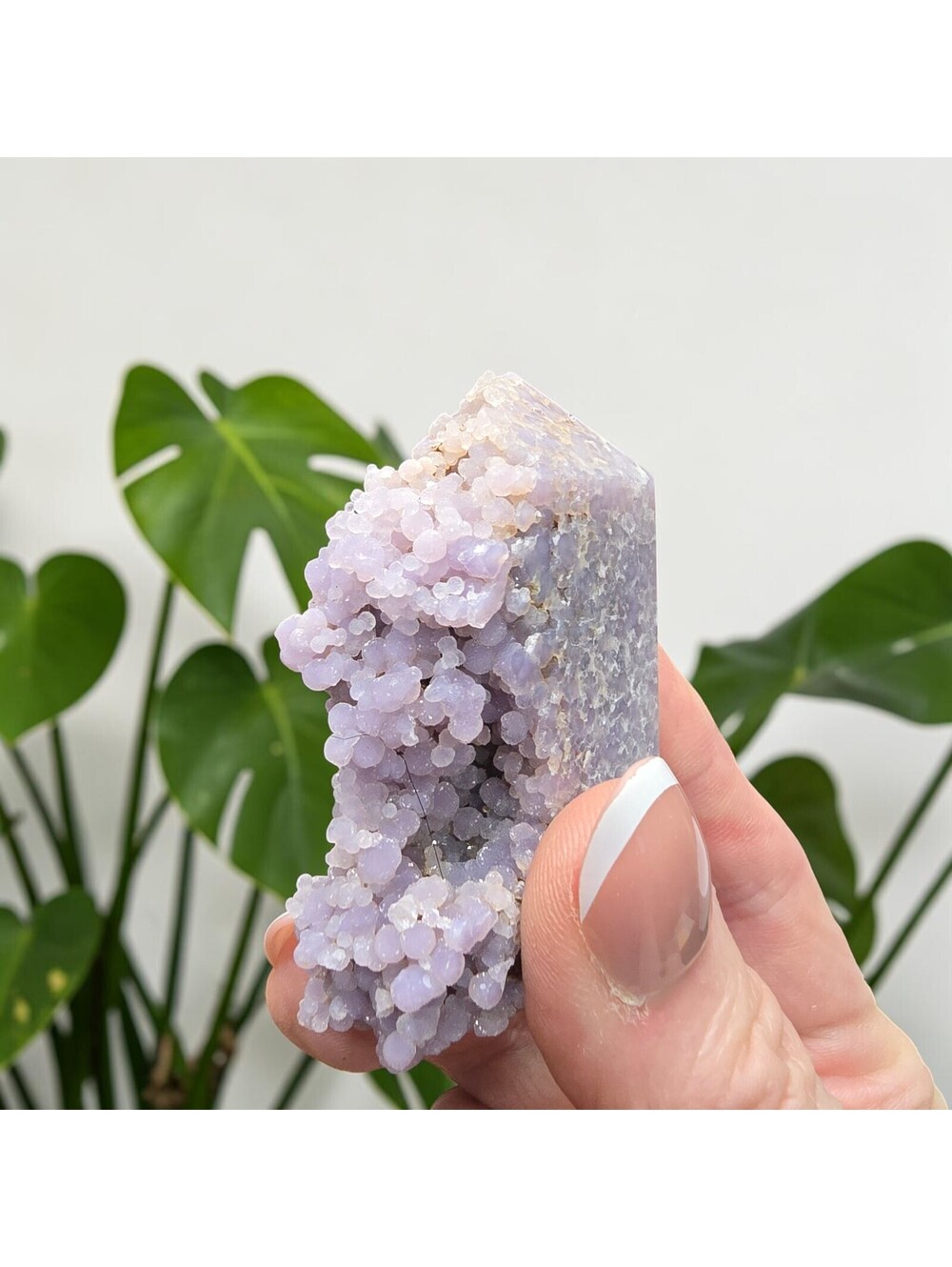 A288. HQ Grape Agate Semi-Polished Natural Crystal Tower